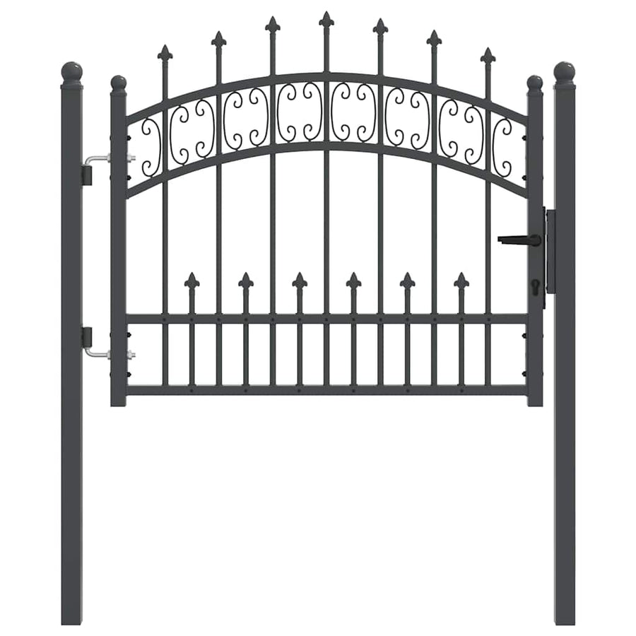 Hekpoort met Spear Boven met slot Grijs 103 x 75 cm Staal