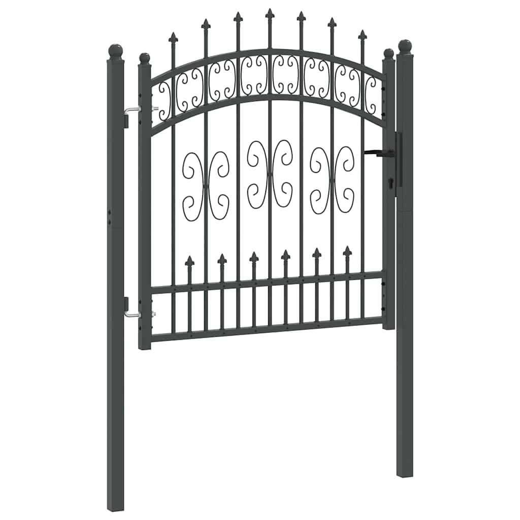 Hekpoort met Spear Boven met slot Grijs 103 x 100 cm Staal
