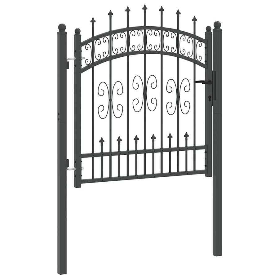 Hekpoort met Spear Boven met slot Grijs 103 x 100 cm Staal