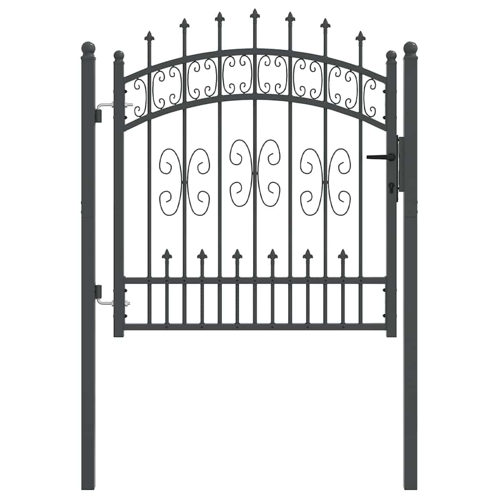 Hekpoort met Spear Boven met slot Grijs 103 x 100 cm Staal