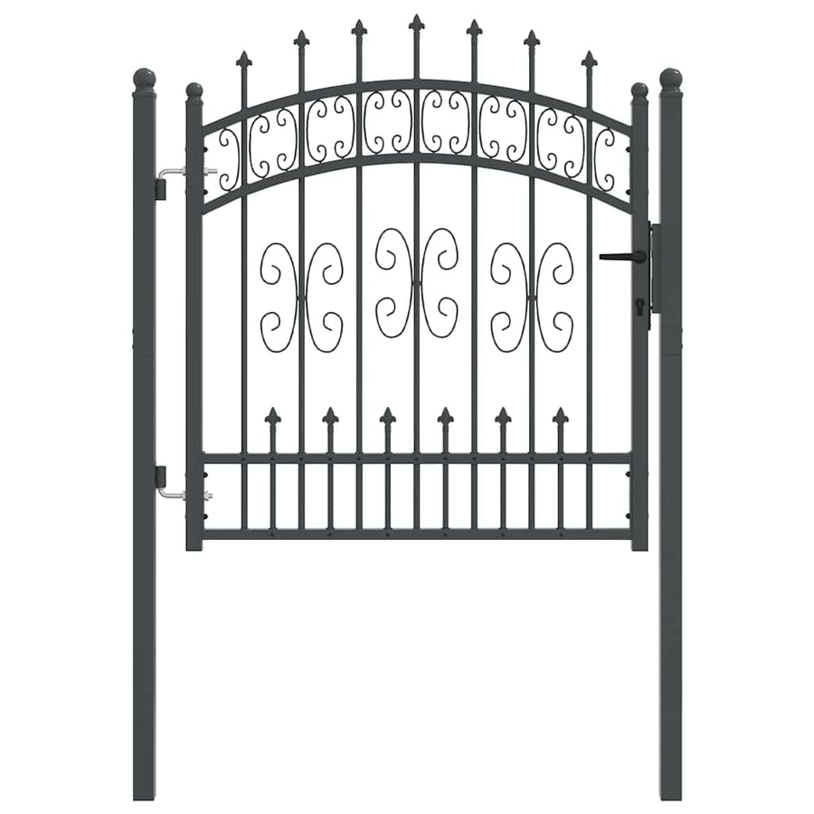 Hekpoort met Spear Boven met slot Grijs 103 x 100 cm Staal
