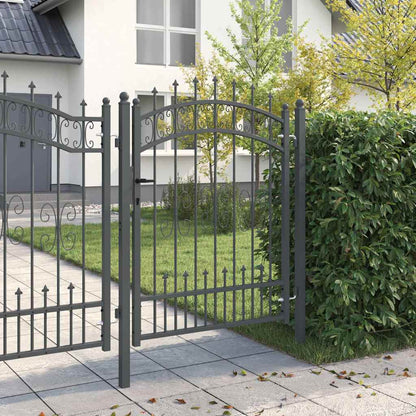 Hekpoort met Spear Boven met slot Grijs 103 x 125 cm Staal