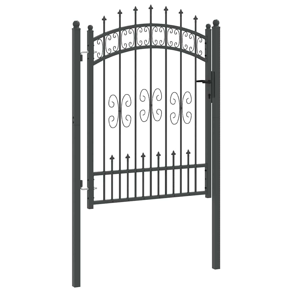 Hekpoort met Spear Boven met slot Grijs 103 x 125 cm Staal