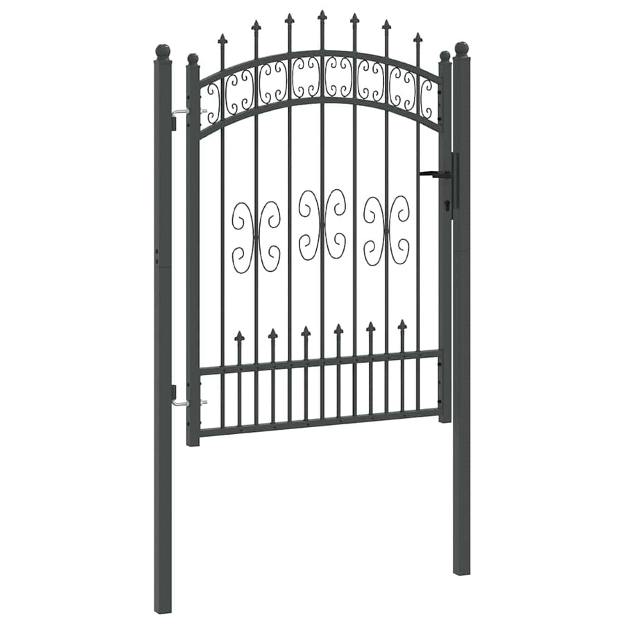 Hekpoort met Spear Boven met slot Grijs 103 x 125 cm Staal