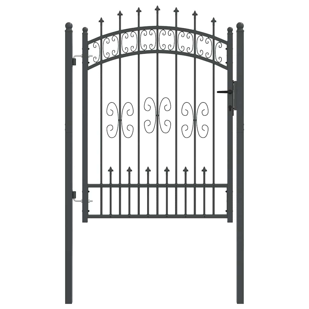 Hekpoort met Spear Boven met slot Grijs 103 x 125 cm Staal