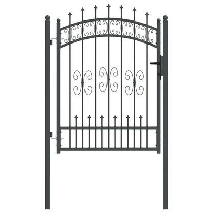 Hekpoort met Spear Boven met slot Grijs 103 x 125 cm Staal