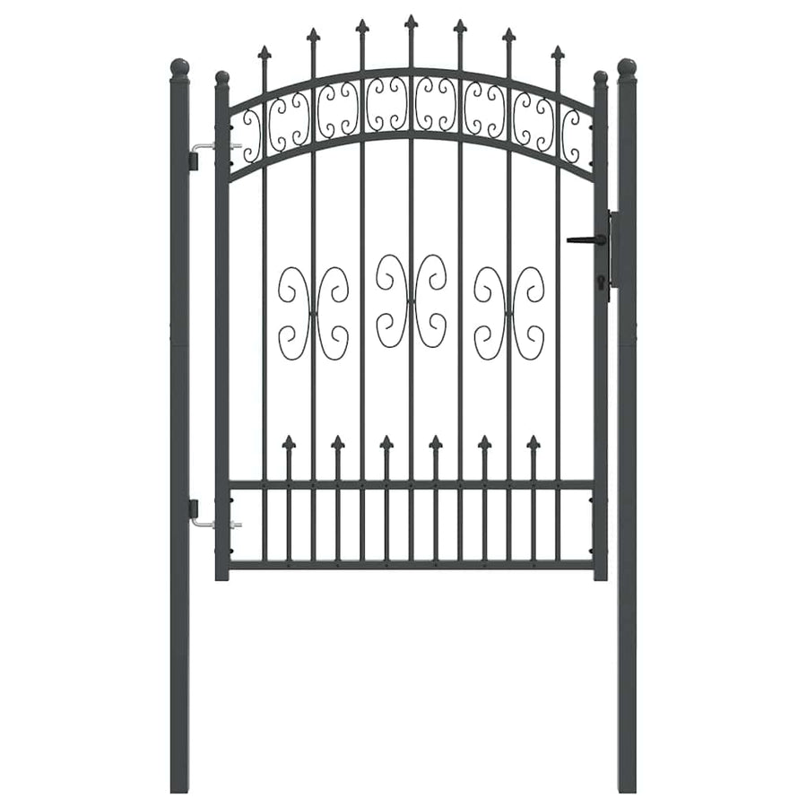 Hekpoort met Spear Boven met slot Grijs 103 x 125 cm Staal