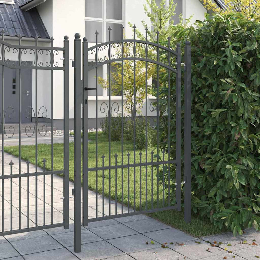 Hekpoort met Spear Boven met slot Grijs 103 x 150 cm Staal