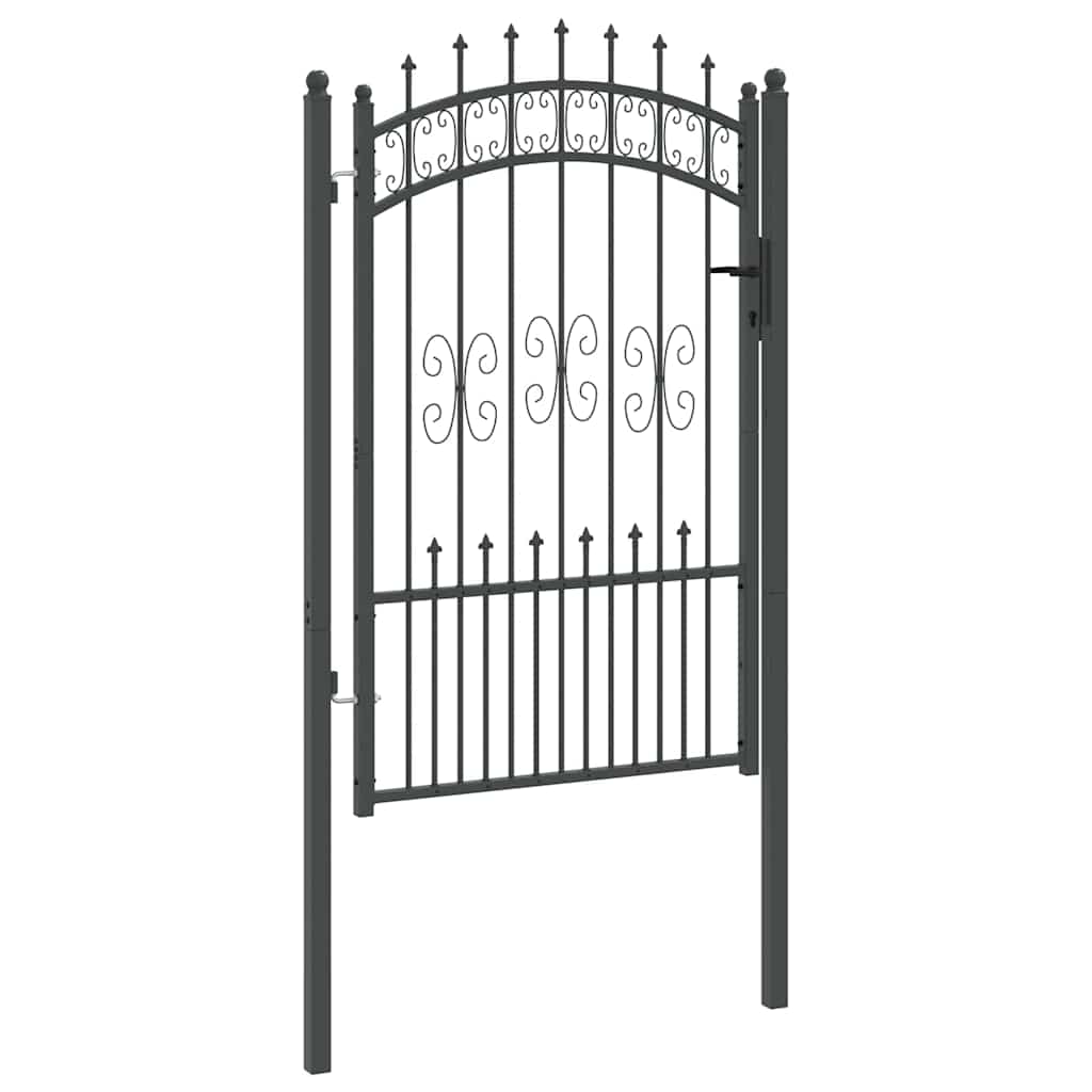 Hekpoort met Spear Boven met slot Grijs 103 x 150 cm Staal