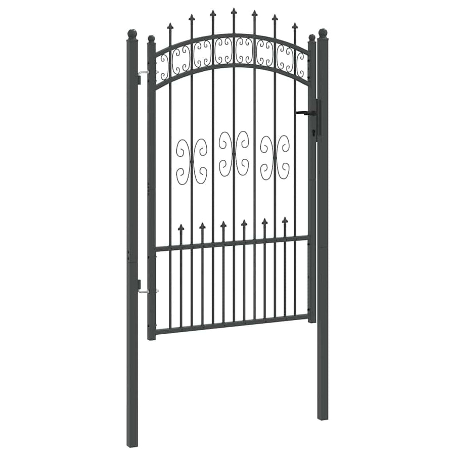 Hekpoort met Spear Boven met slot Grijs 103 x 150 cm Staal