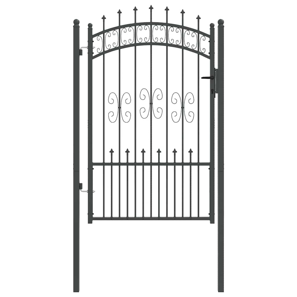 Hekpoort met Spear Boven met slot Grijs 103 x 150 cm Staal