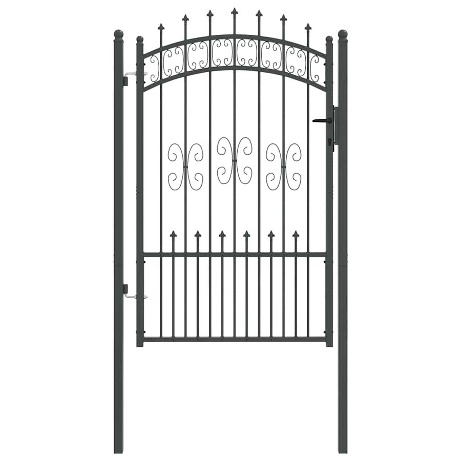 Hekpoort met Spear Boven met slot Grijs 103 x 150 cm Staal