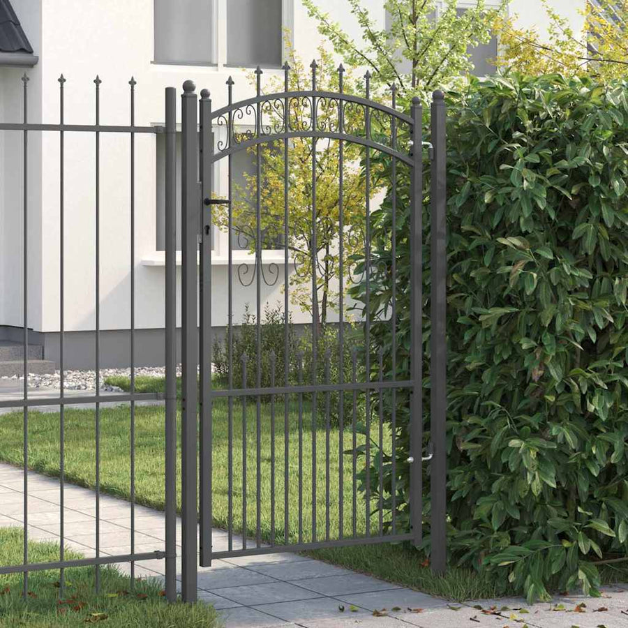 Hekpoort met Spear Boven met slot Grijs 103 x 175 cm Staal