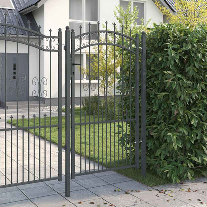 Hekpoort met Spear Boven met slot Grijs 103 x 175 cm Staal