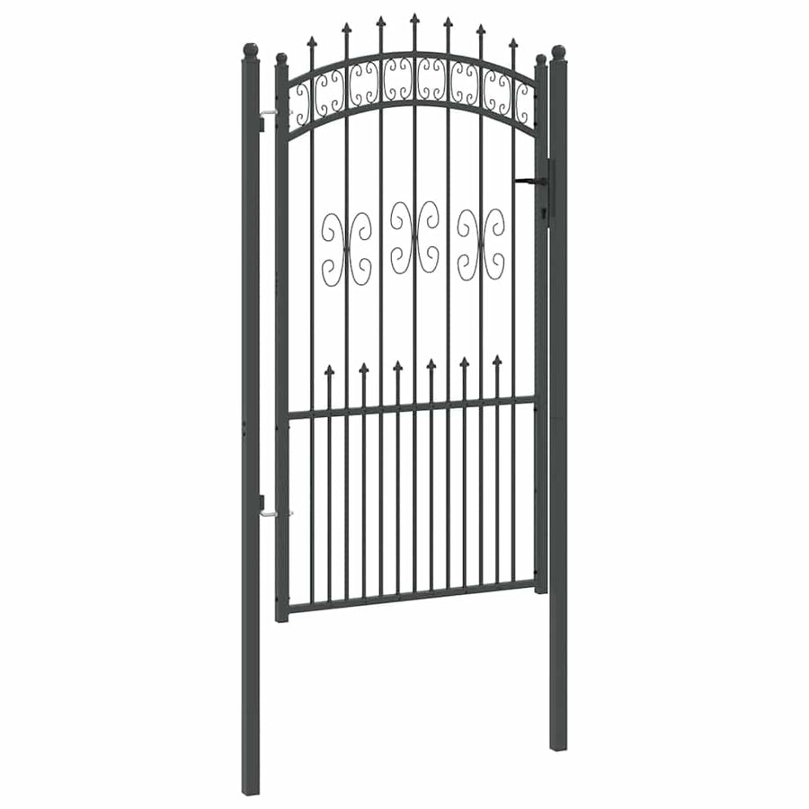 Hekpoort met Spear Boven met slot Grijs 103 x 175 cm Staal