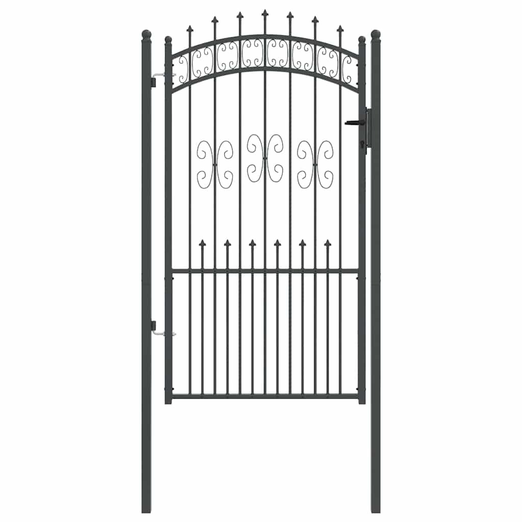 Hekpoort met Spear Boven met slot Grijs 103 x 175 cm Staal