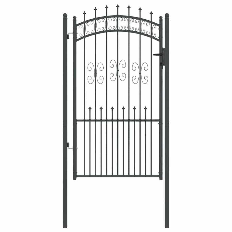 Hekpoort met Spear Boven met slot Grijs 103 x 175 cm Staal