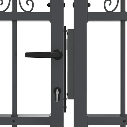 Hekpoort met Spear Boven met slot Grijs 305 x 75 cm Staal