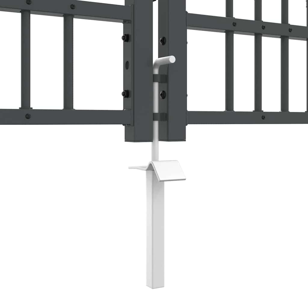 Hekpoort met Spear Boven met slot Grijs 305 x 75 cm Staal