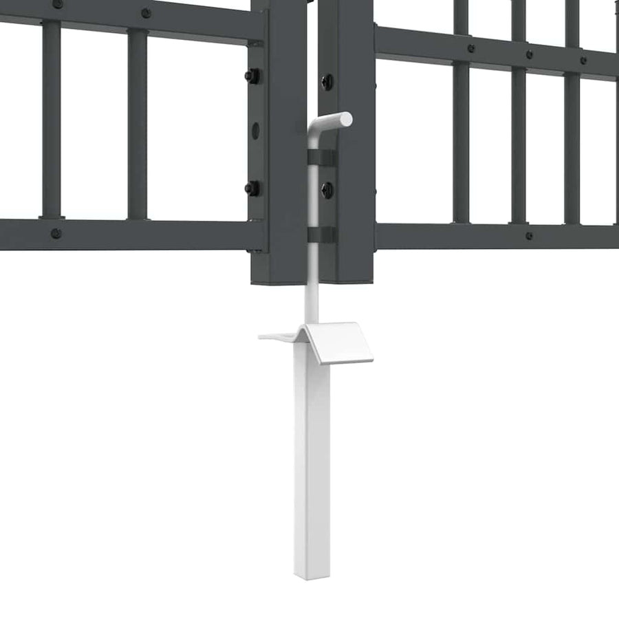 Hekpoort met Spear Boven met slot Grijs 305 x 75 cm Staal