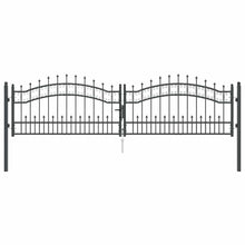 Hekpoort met Spear Boven met slot Grijs 305 x 75 cm Staal