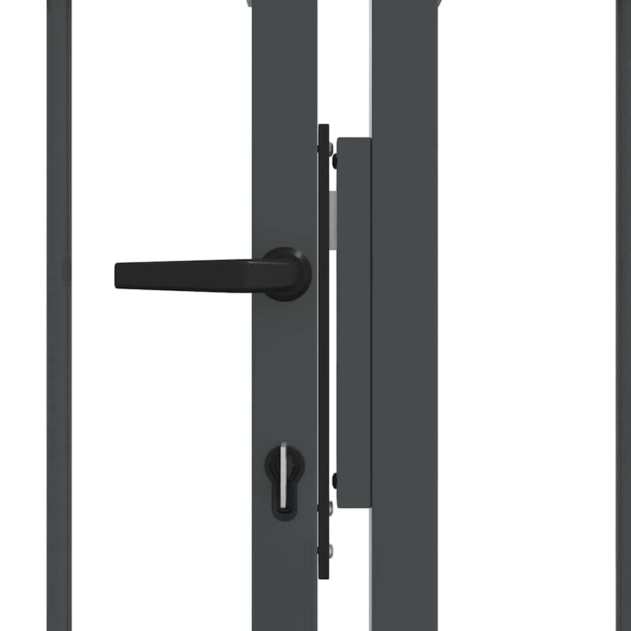 Hekpoort met Spear Boven met slot Grijs 305 x 100 cm Staal