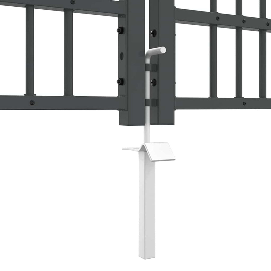 Hekpoort met Spear Boven met slot Grijs 305 x 100 cm Staal