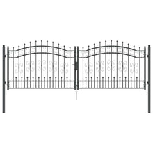 Hekpoort met Spear Boven met slot Grijs 305 x 100 cm Staal
