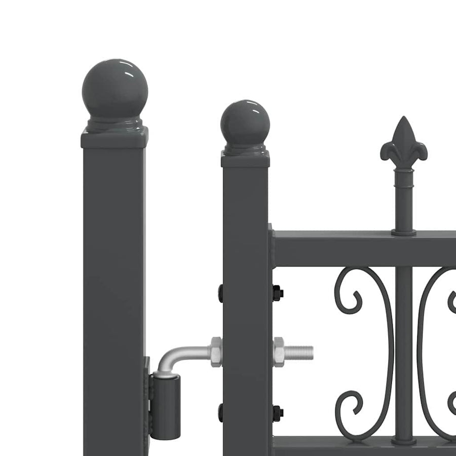 Hekpoort met Spear Boven met slot Grijs 305 x 125 cm Staal
