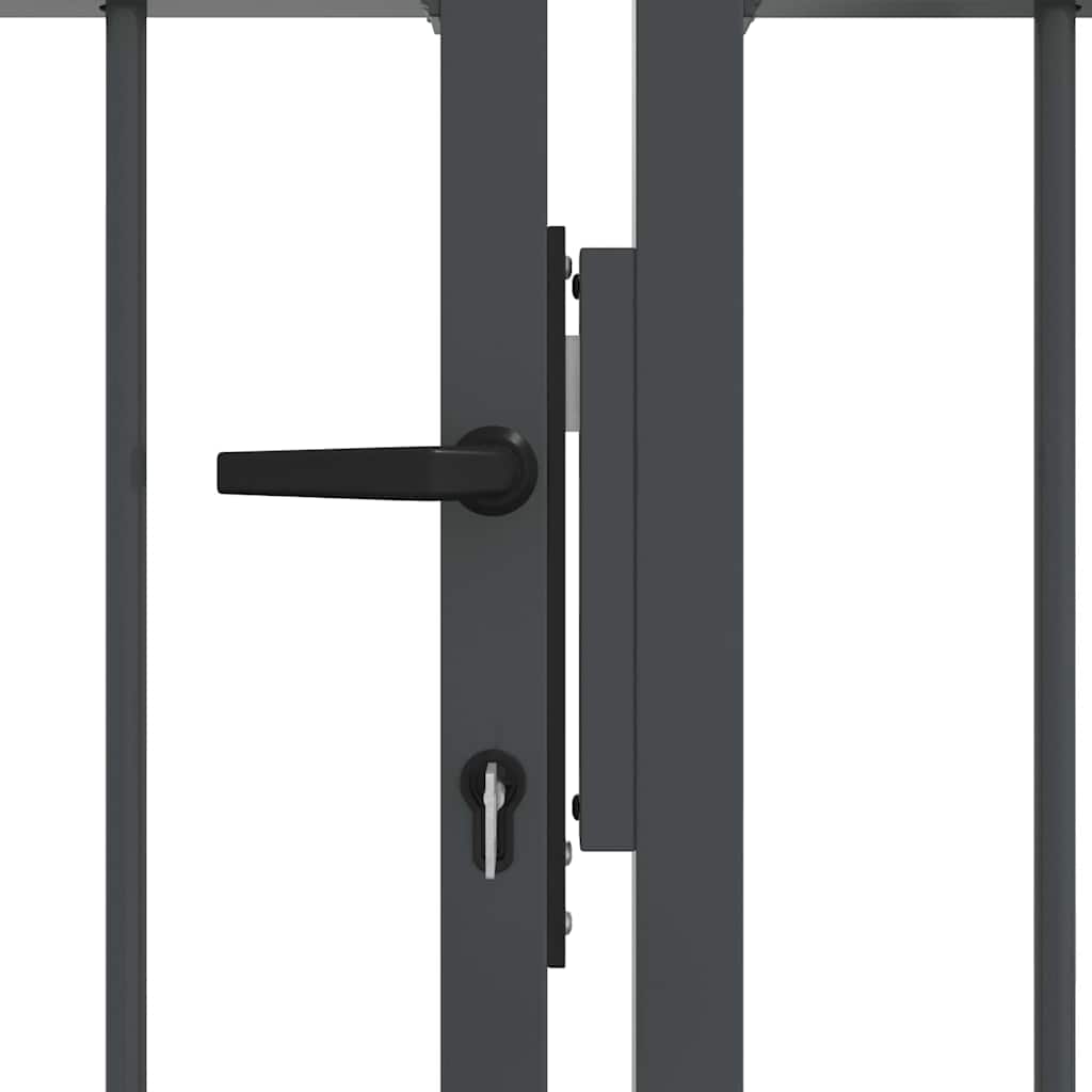 Hekpoort met Spear Boven met slot Grijs 305 x 125 cm Staal