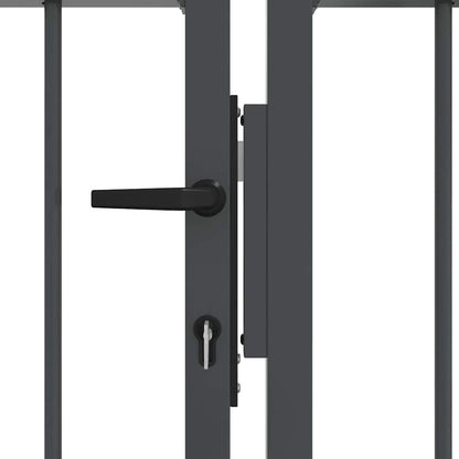 Hekpoort met Spear Boven met slot Grijs 305 x 125 cm Staal