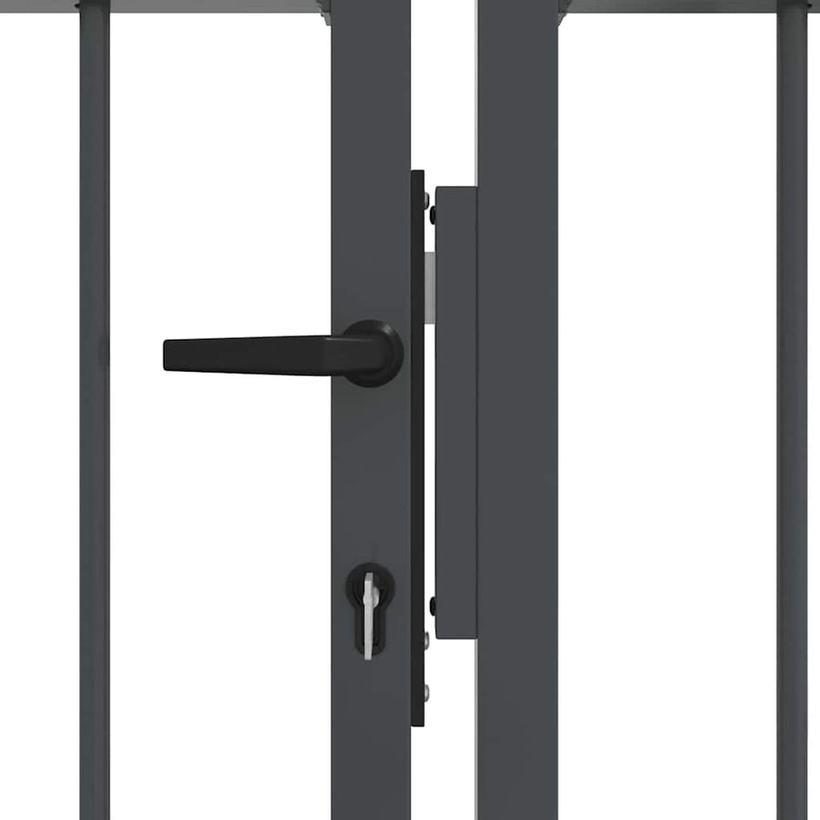 Hekpoort met Spear Boven met slot Grijs 305 x 125 cm Staal