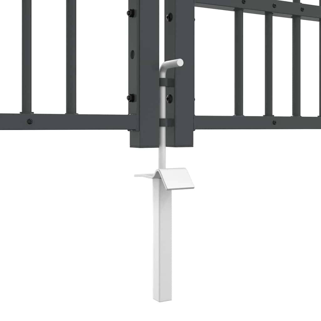 Hekpoort met Spear Boven met slot Grijs 305 x 125 cm Staal
