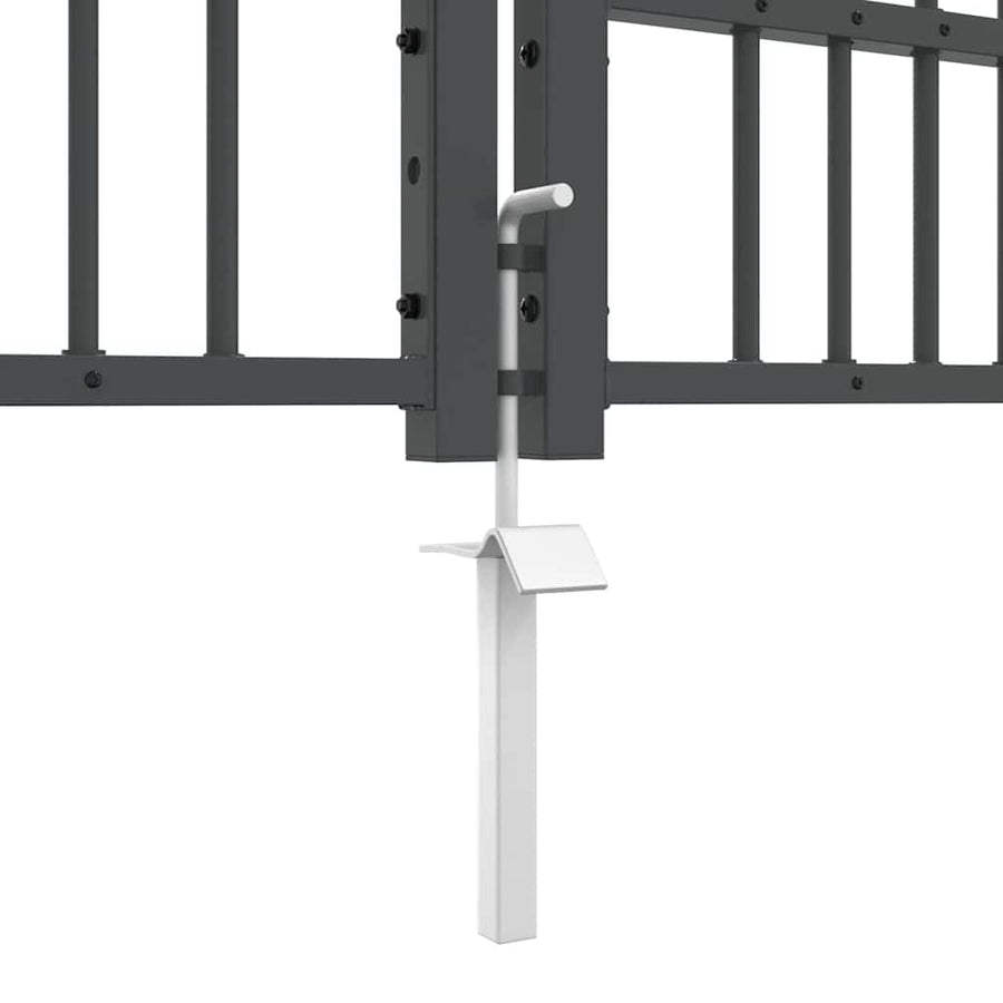 Hekpoort met Spear Boven met slot Grijs 305 x 125 cm Staal