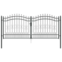 Hekpoort met Spear Boven met slot Grijs 305 x 125 cm Staal