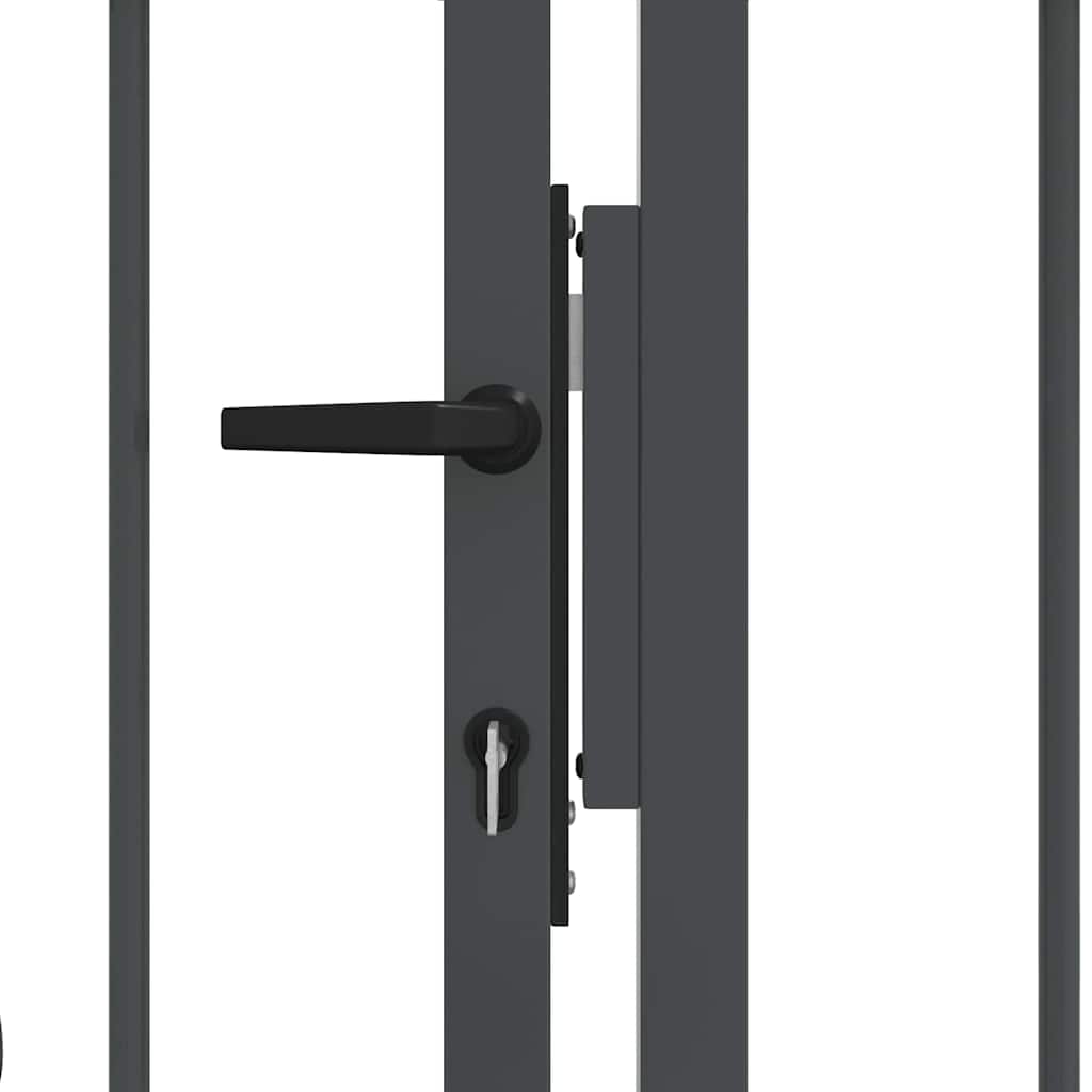 Hekpoort met Spear Boven met slot Grijs 305 x 150 cm Staal