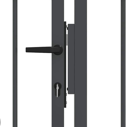 Hekpoort met Spear Boven met slot Grijs 305 x 150 cm Staal