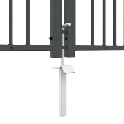 Hekpoort met Spear Boven met slot Grijs 305 x 150 cm Staal