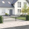 Hekpoort met Spear Boven met slot Grijs 404 x 75 cm Staal