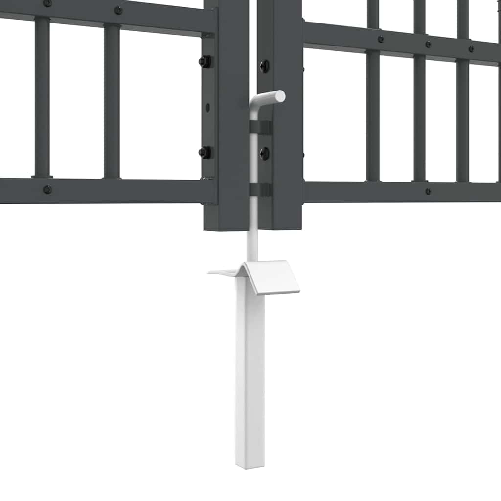 Hekpoort met Spear Boven met slot Grijs 404 x 100 cm Staal