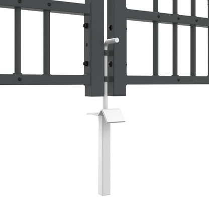 Hekpoort met Spear Boven met slot Grijs 404 x 100 cm Staal