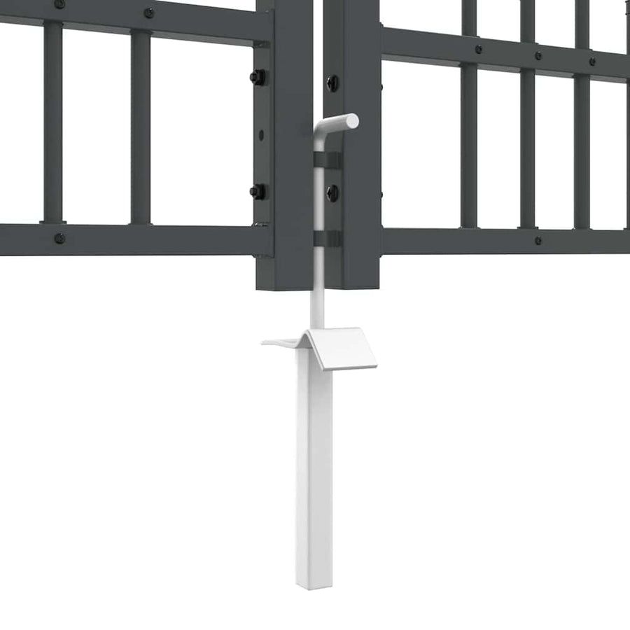 Hekpoort met Spear Boven met slot Grijs 404 x 100 cm Staal