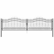 Hekpoort met Spear Boven met slot Grijs 404 x 100 cm Staal