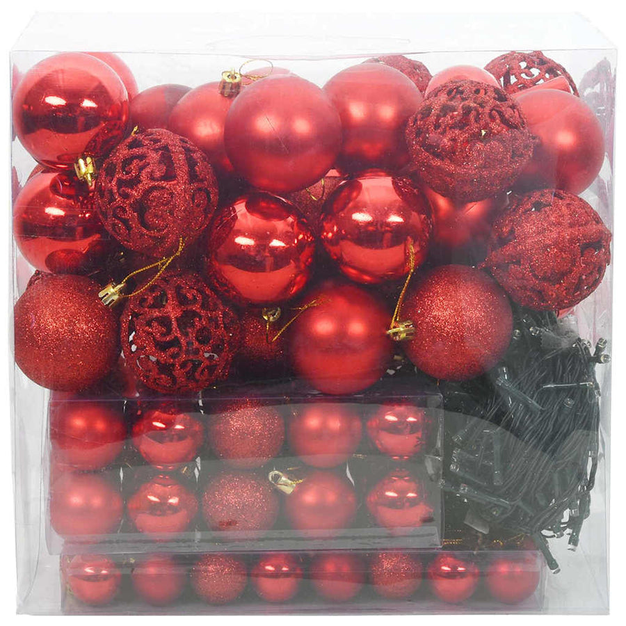 Kerstbal Set met 300 LED 120 pcs Rood Kunststof