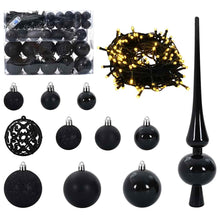 Kerstbal Set met 150 LED 61 pcs Zwart Kunststof