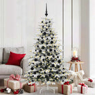 Christmas Bauble Set with 300 LED 120 pcs Black Plastic