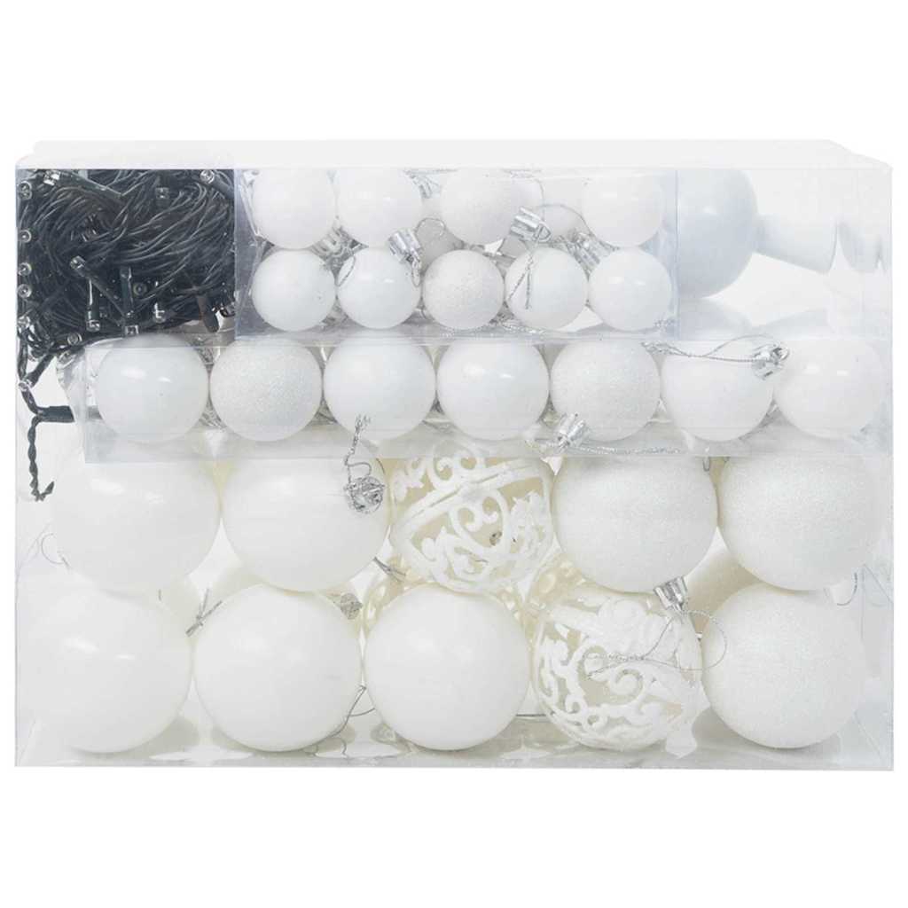 Kerstbal Set met 150 LED 61 pcs Wit Kunststof