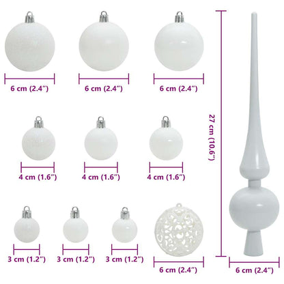 Kerstbal Set met 150 LED 61 pcs Wit Kunststof