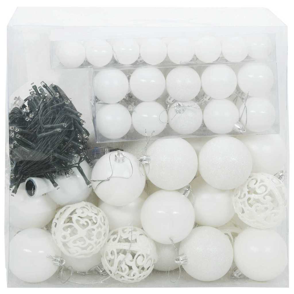 Kerstbal Set met 300 LED 120 pcs Wit Kunststof