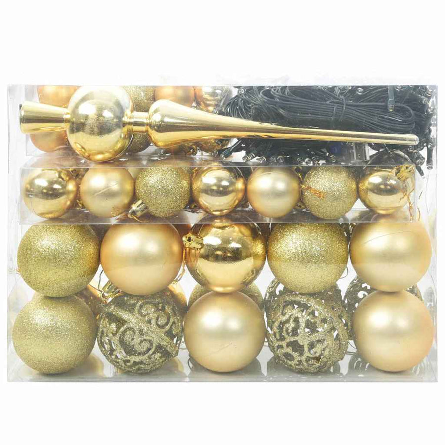 Kerstbal Set met 150 LED 61 pcs Goud Kunststof